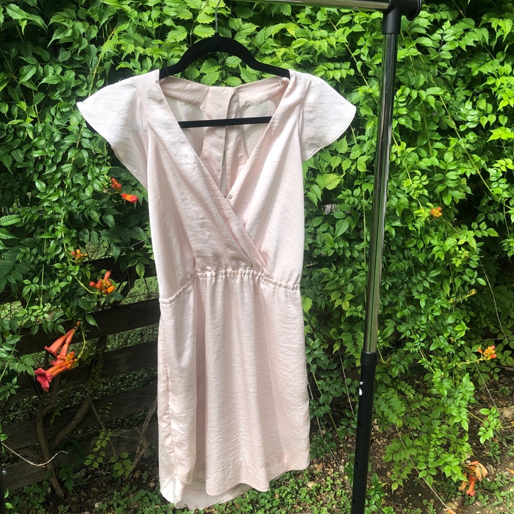 BCBG Cream Silk Midi Dress